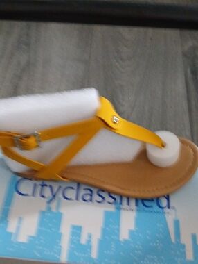 Cityclassified Yellow T-Strap Women's Sandals